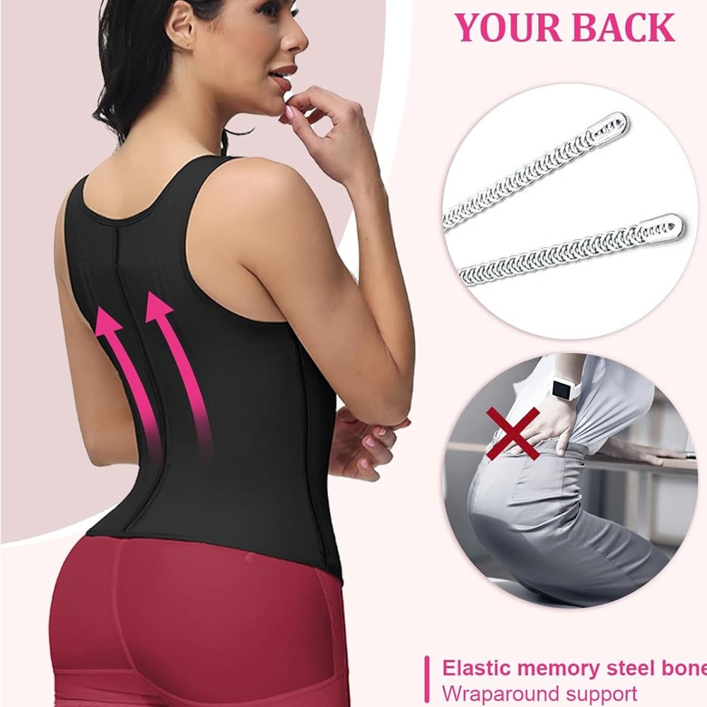 Waist Trainer For Women Tummy Control Sports Girdle Workout Body Shaper With Adjustable Shoulder S 4