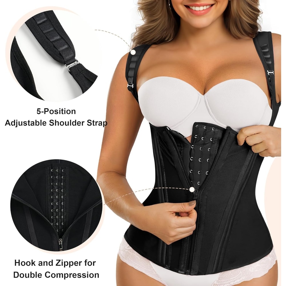 Waist Trainer Corset For Women Tummy Control Hourglass Shaper With Steel Boned Support 2