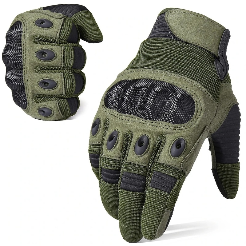 Mens Tactical Gloves FullFinger Outdoor Gloves With Touchscreen Compatibility Hard Shell Protection 0