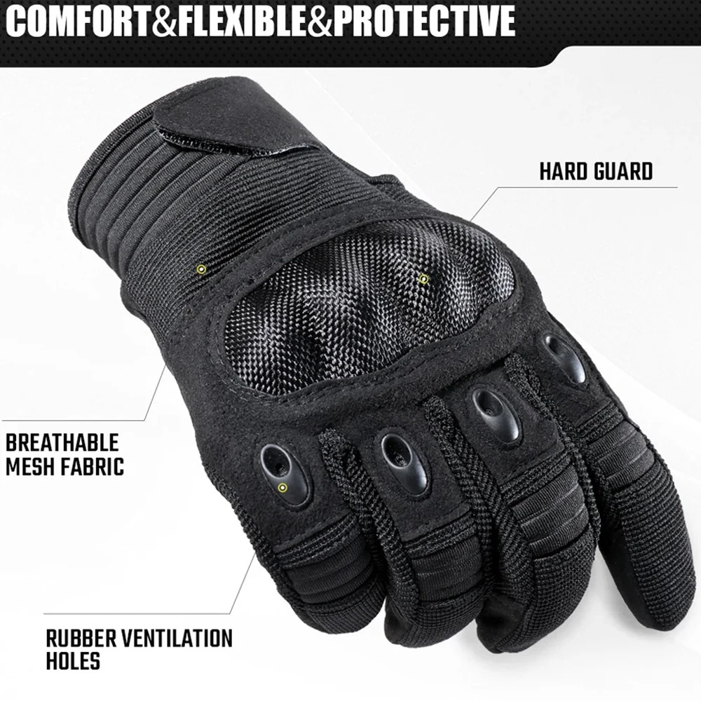 Mens Tactical Gloves FullFinger Outdoor Gloves With Touchscreen Compatibility Hard Shell Protection 1
