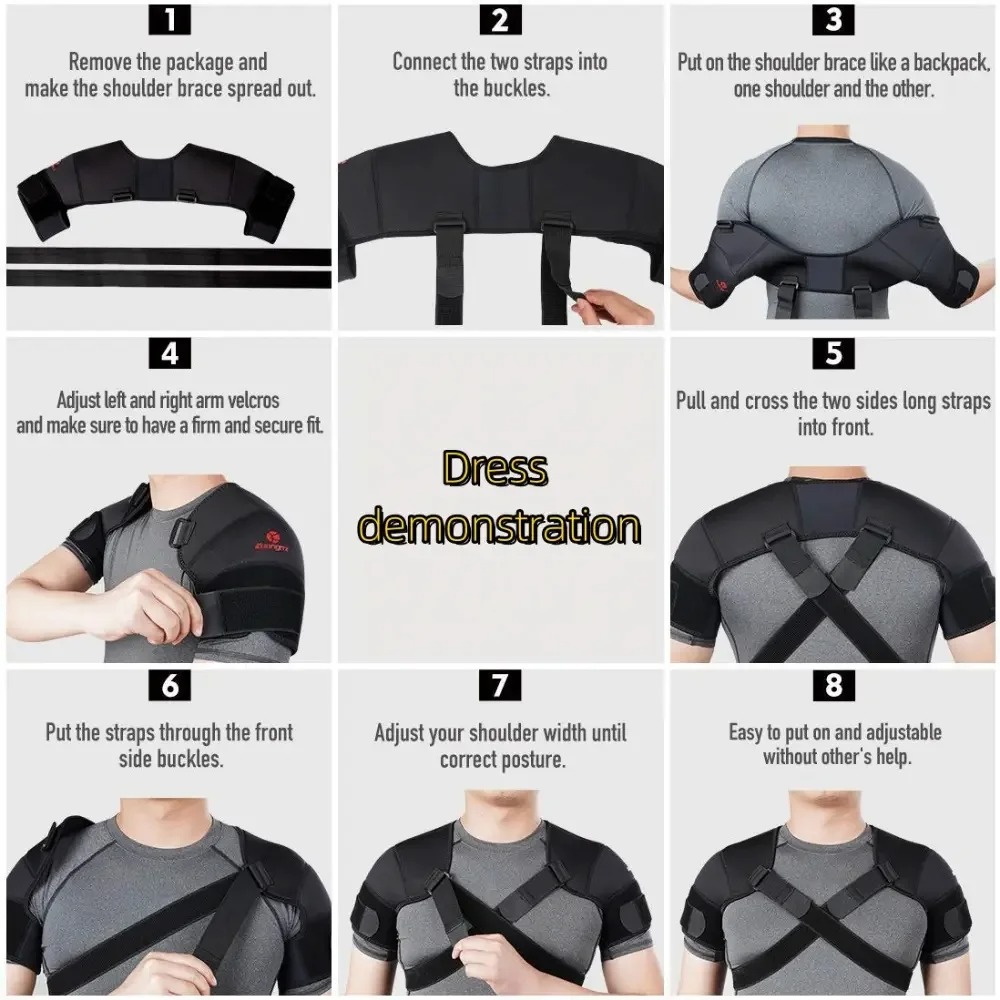 Adjustable Cross Shoulder Support Straps Comfortable And Supportive Back Sports Shoulder Brace With 6