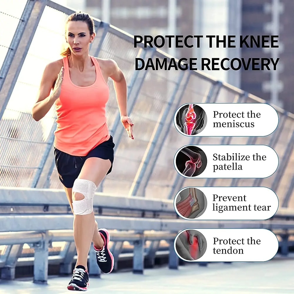 Knee Brace With Side Stabilizers Adjustable Support For Meniscus Tear Knee Pain Relief Patella Gel 2