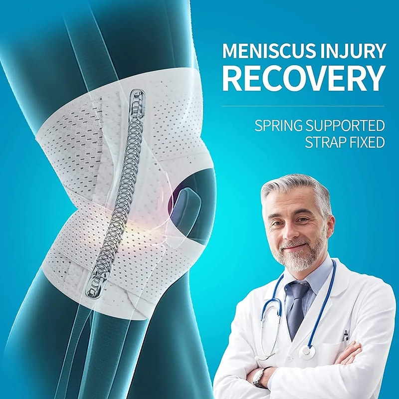 Knee Brace With Side Stabilizers Adjustable Support For Meniscus Tear Knee Pain Relief Patella Gel 3