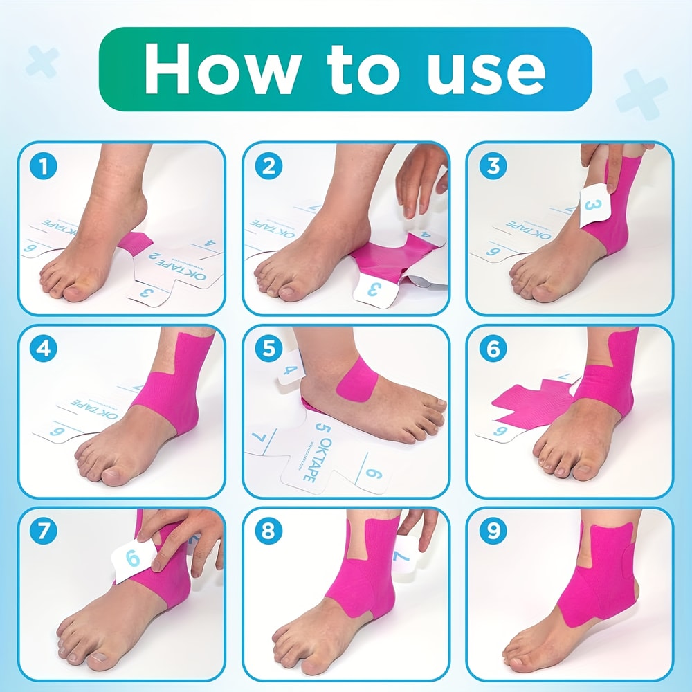 Pre Cut Knee Sports Tape Elastic Breathable Support For Pain Relief LatexFree Stabilization Patch 3