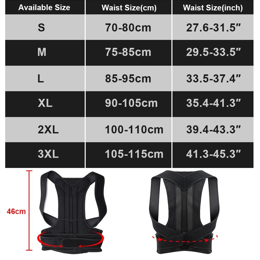 Adjustable Back Brace Posture Corrector For Women And Men Full Back Support Shoulder Straightener 5