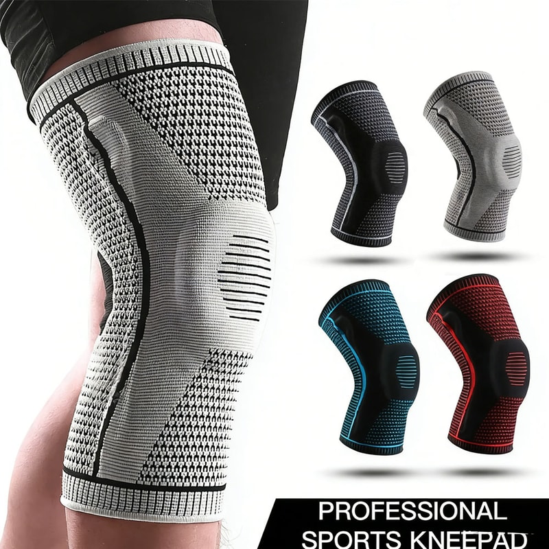 Silicone Knee Pads For Running Sports Patella Support Meniscus Compression Knee Brace For Protect 4