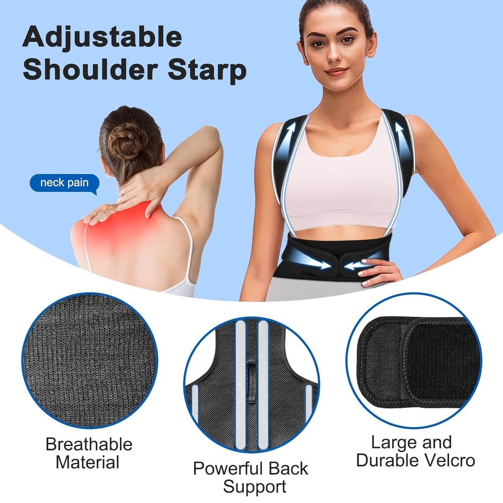 Adjustable Back Brace Posture Corrector For Women Men Lumbar Support Belt For Scoliosis And Improv 3