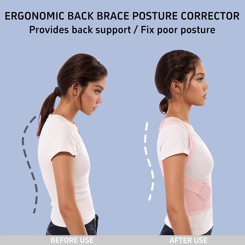 Posture Corrector Back Brace for Women & Men Comfortable Back Pain Relief & Spine Support for Scoliosis and Lumbar Heat