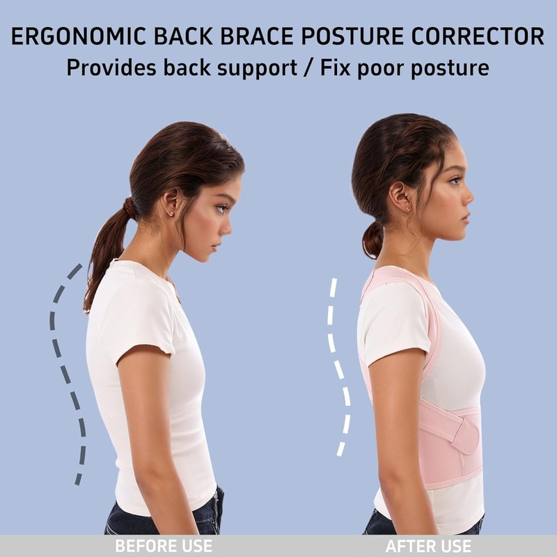 Posture Corrector Back Brace for Women & Men Comfortable Back Pain Relief & Spine Support for Scoliosis and Lumbar Heat