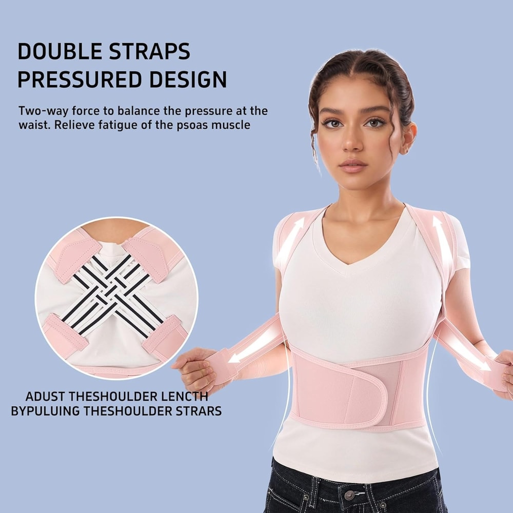 Posture Corrector Back Brace for Women & Men Comfortable Back Pain Relief & Spine Support for Scoliosis and Lumbar Heat