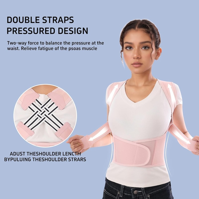 Posture Corrector Back Brace for Women & Men Comfortable Back Pain Relief & Spine Support for Scoliosis and Lumbar Heat