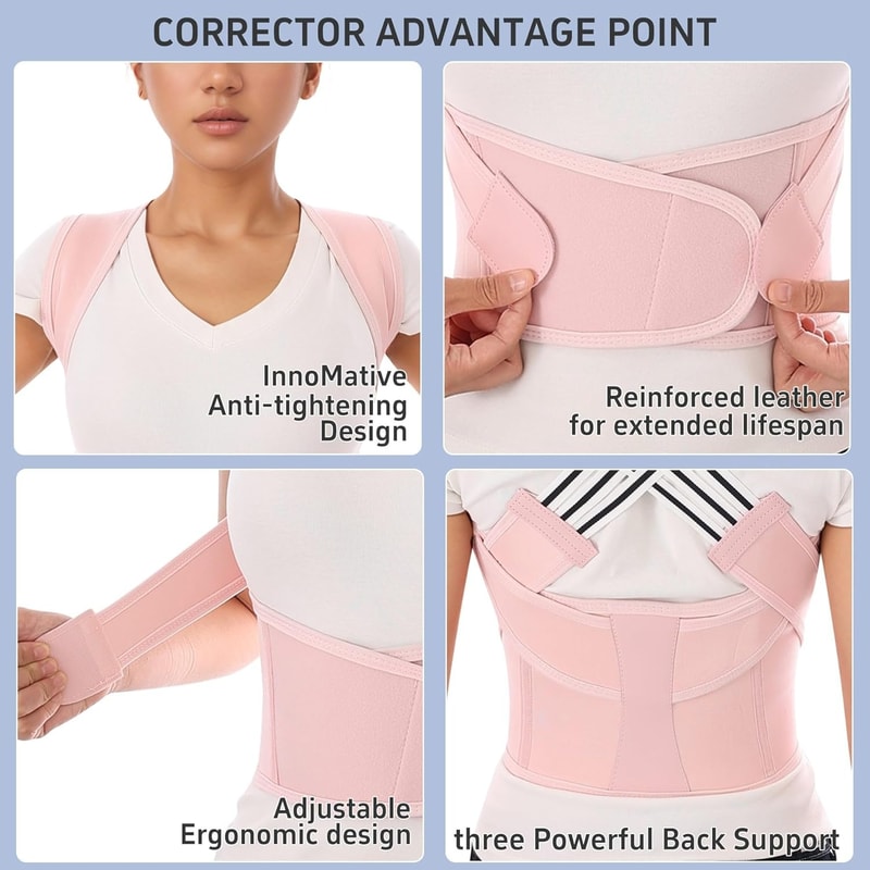 Posture Corrector Back Brace for Women & Men Comfortable Back Pain Relief & Spine Support for Scoliosis and Lumbar Heat