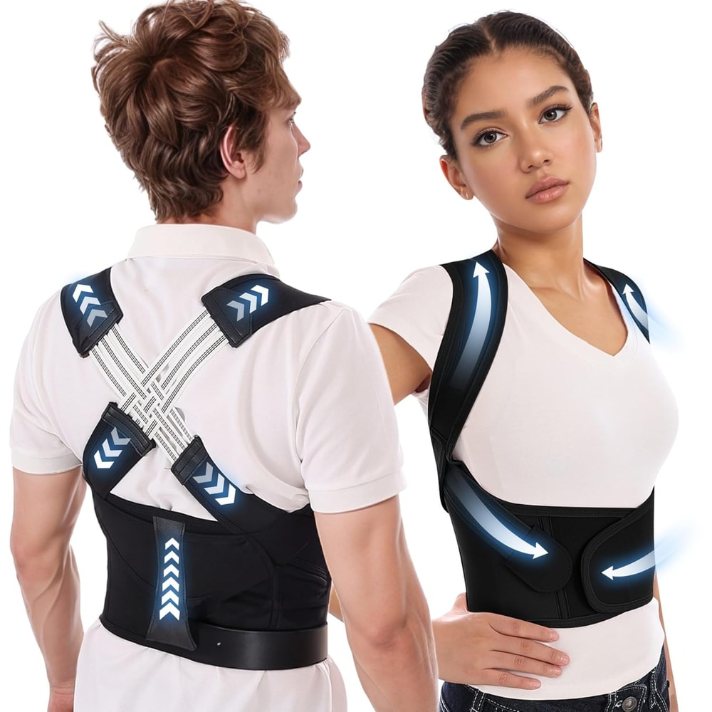Posture Corrector Back Brace for Women & Men Comfortable Back Pain Relief & Spine Support for Scoliosis and Lumbar Heat