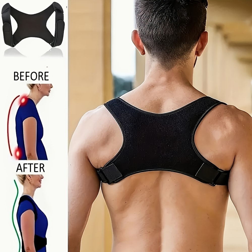 Adjustable Back Brace Posture Corrector For Men And Women Upper Back Shoulder Support For Neck And 1
