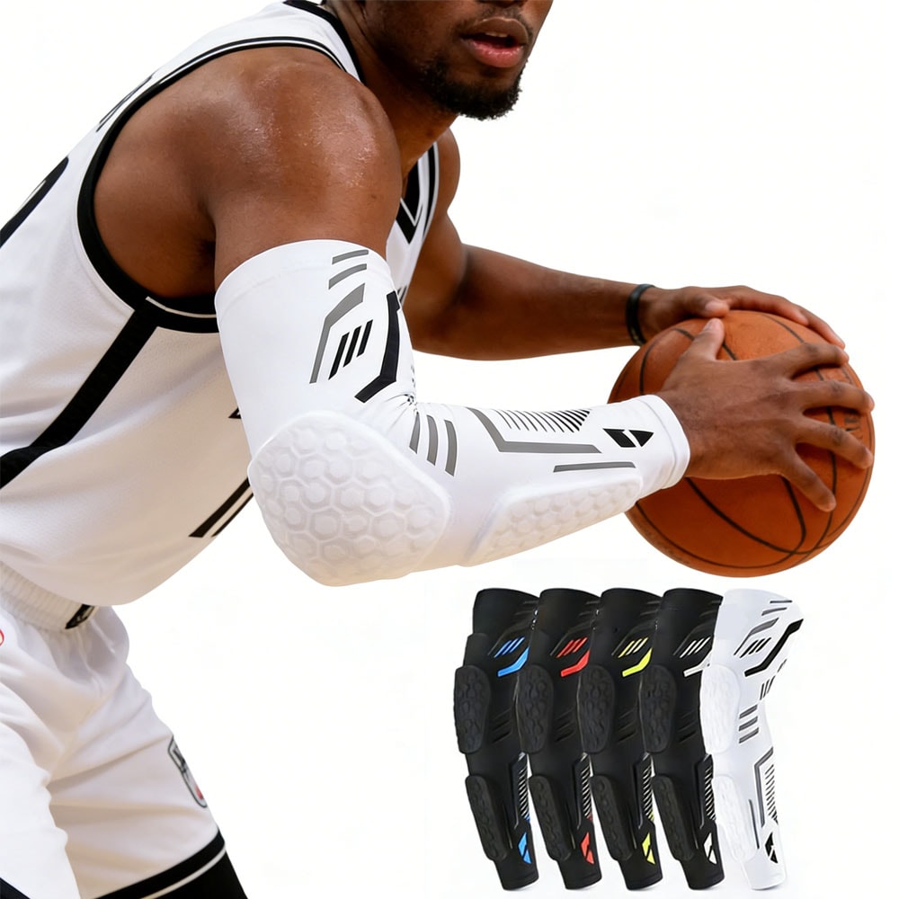 Sports Padded Arm Sleeves Protective Compression Elbow Pad For Basketball Football Volleyball Gym 0