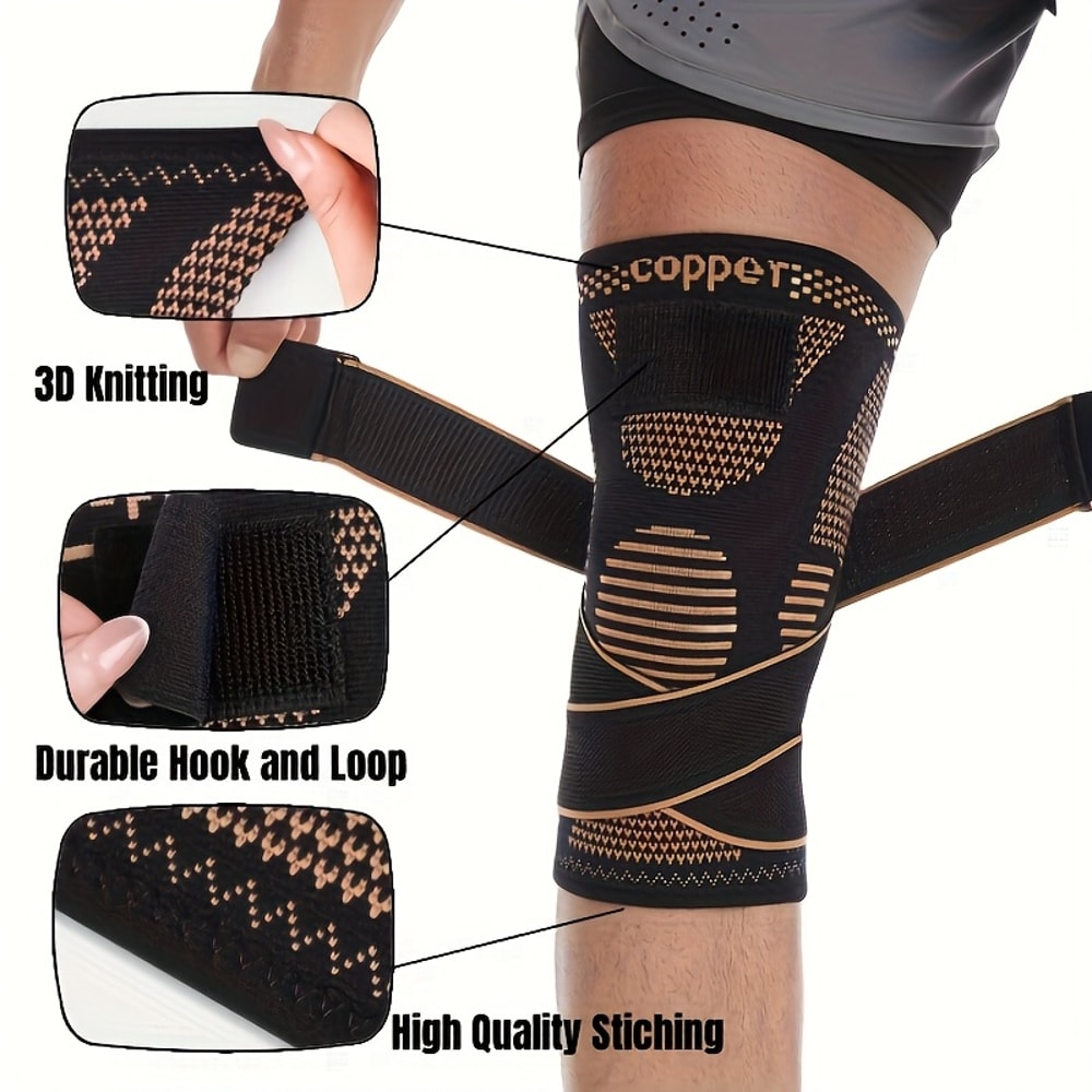 Copper Ion Knee Pads For Sports NonSlip Knitted Nylon For Fitness Running Basketball And More 2