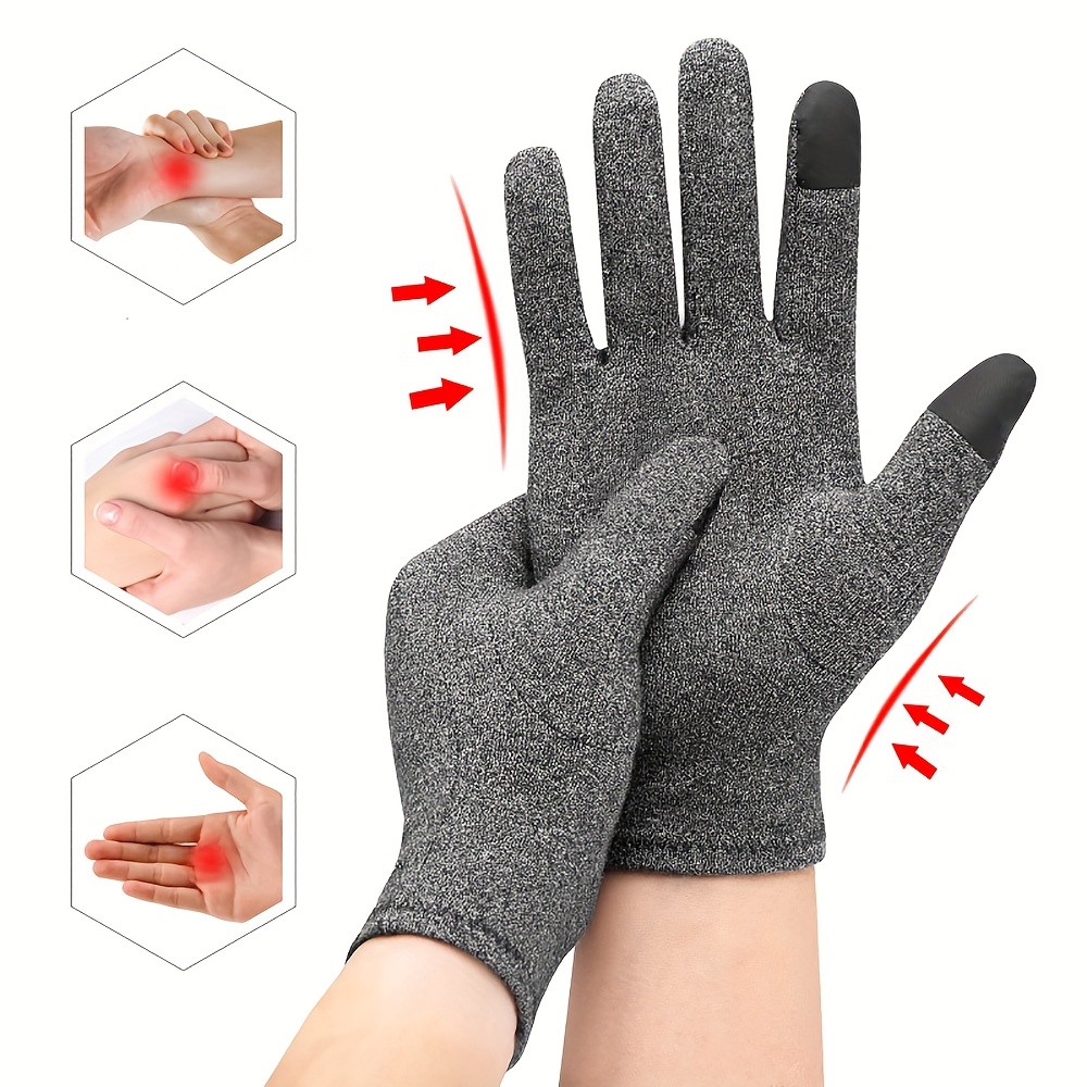 Touch Screen Compression Gloves With Full Finger Palm Support For Daily Hand Comfort 0
