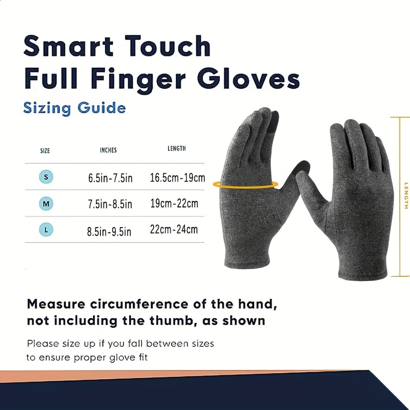 Touch Screen Compression Gloves With Full Finger Palm Support For Daily Hand Comfort 5