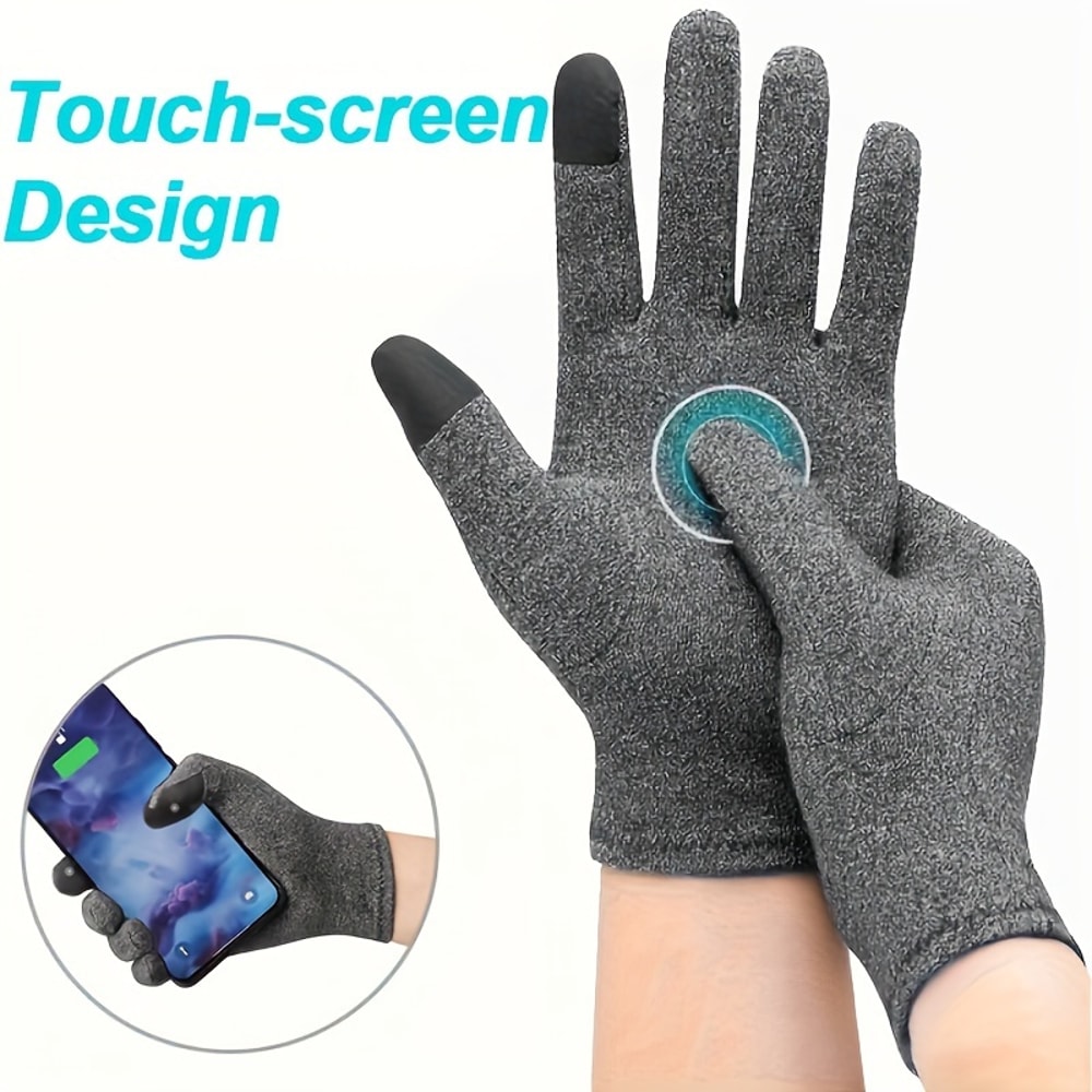 Touch Screen Compression Gloves With Full Finger Palm Support For Daily Hand Comfort 1