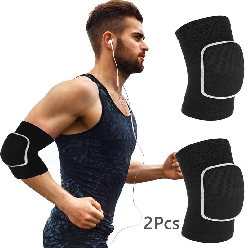 Padded Elbow Support Sleeves With Thick Cushioning For Basketball And Volleyball 0