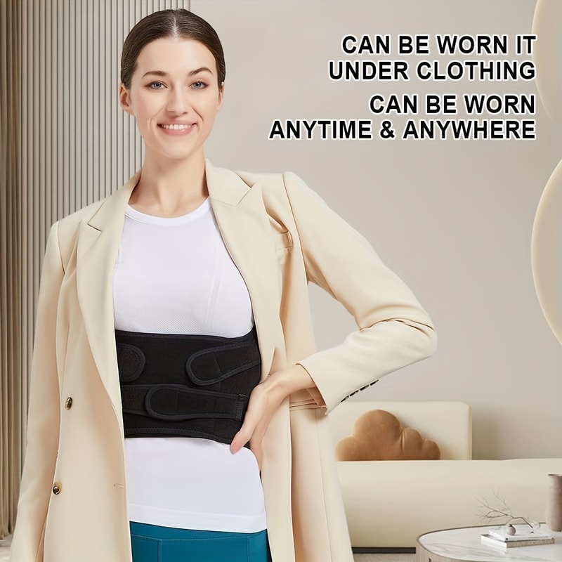 Black Adjustable Posture Support Belt For Back Pain Relief 2