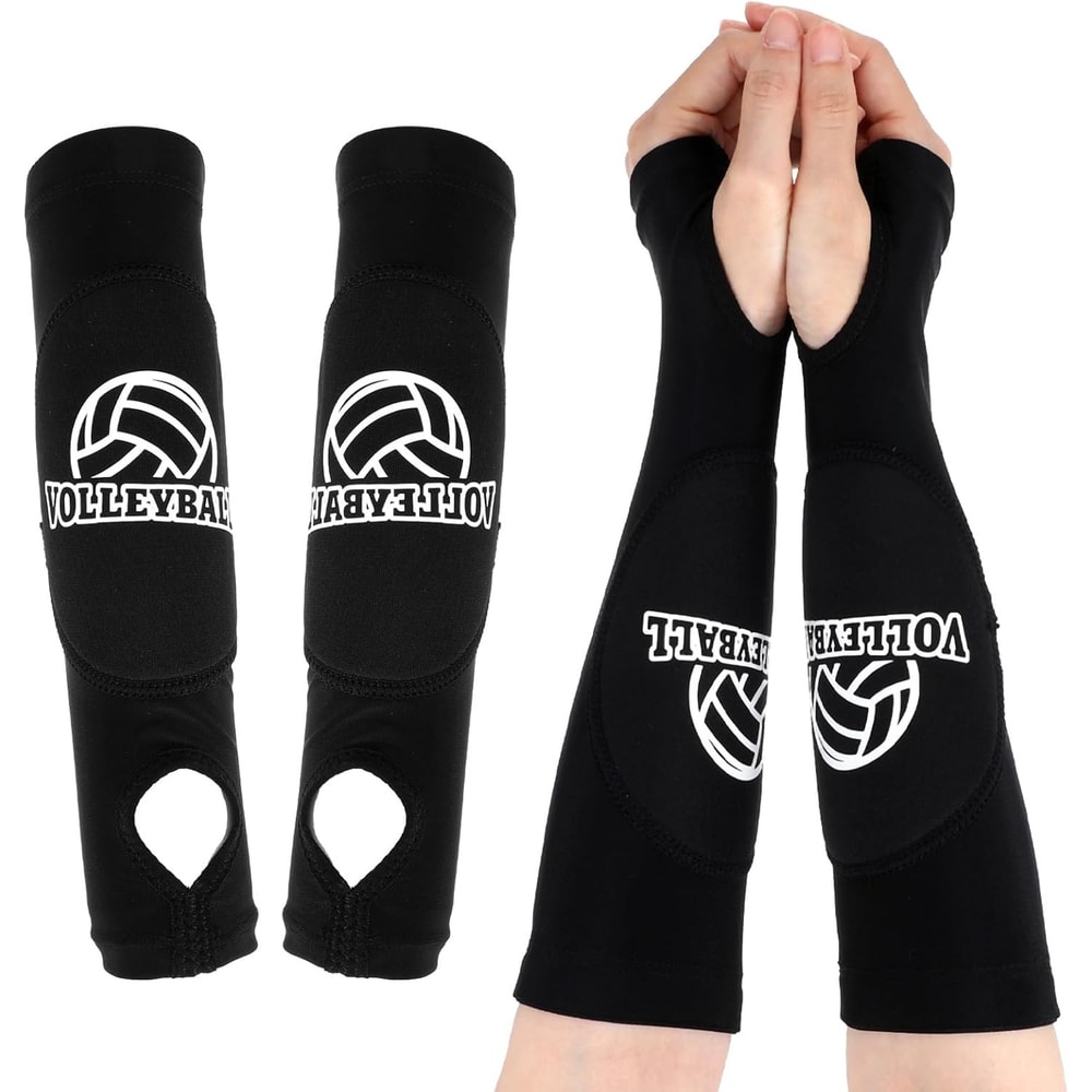 Padded Volleyball Arm Sleeves With Thumbhole For Kids And Adults Forearm And Wrist Protection 0