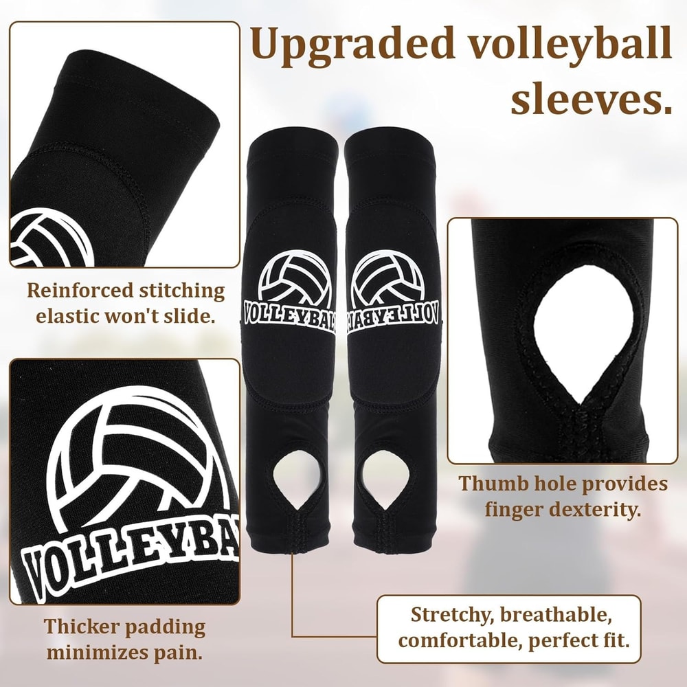 Padded Volleyball Arm Sleeves With Thumbhole For Kids And Adults Forearm And Wrist Protection 4