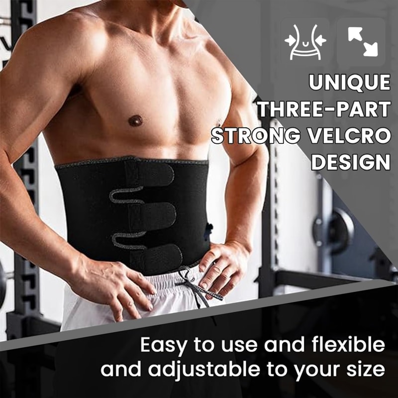 Waist Trimmer Sweat Belt For Men And Women Adjustable Belly Stomach Wrap 1