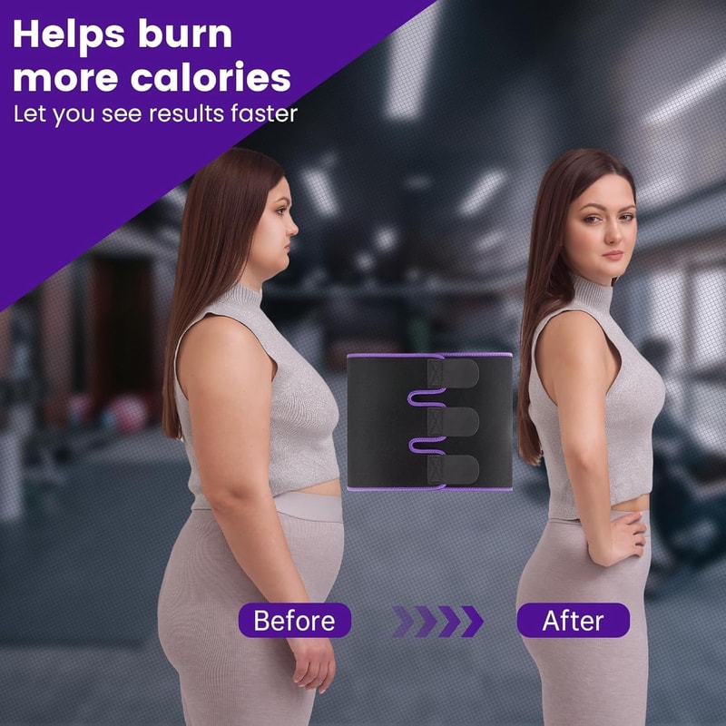 Waist Trimmer Sweat Belt For Men And Women Adjustable Belly Stomach Wrap 4