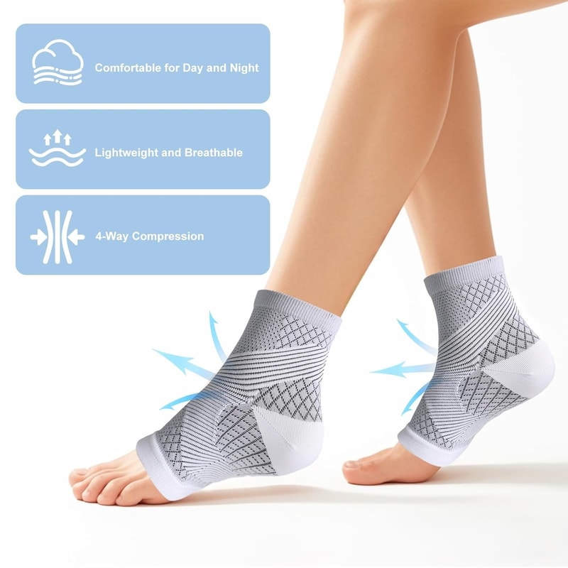 Neuropathy Relief Socks For Women Men Ultra Breathable Plantar Fasciitis Achilles Tendonitis Supp 2