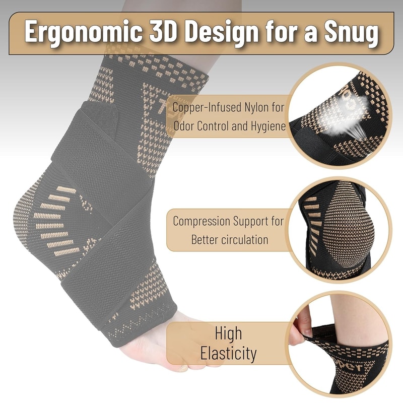 Adjustable Ankle Brace For Women Men Achilles Tendonitis Relief Sports Protection 4