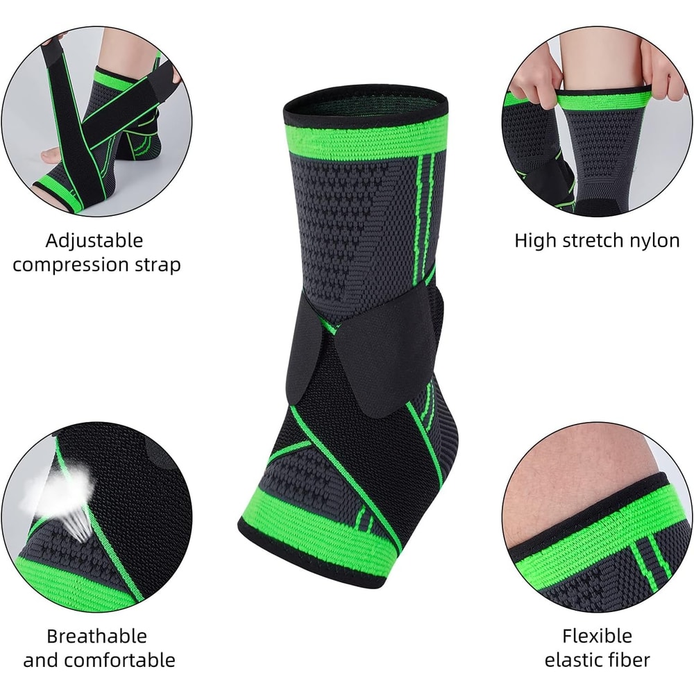 Adjustable Ankle Support Brace Breathable Compression Sleeve for Plantar Stabilization and Relief