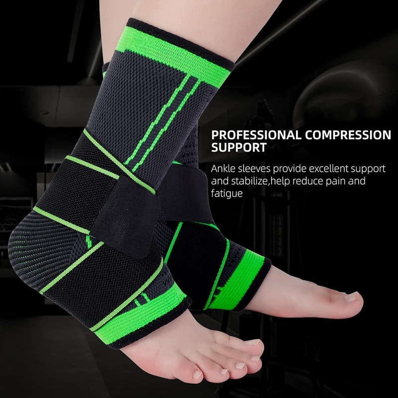Adjustable Ankle Support Brace Breathable Compression Sleeve for Plantar Stabilization and Relief