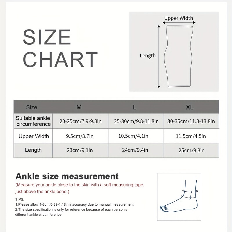 Ankle Compression Sleeve for Women & Men Foot Support Brace for Sprains and Injuries