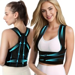 breathable back brace posture corrector for women and men, full back support & shoulder straightener