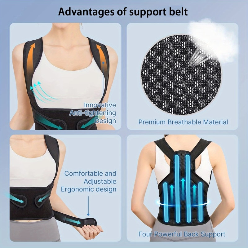 Breathable Back Brace Posture Corrector For Women And Men Full Back Support Shoulder Straightener 3