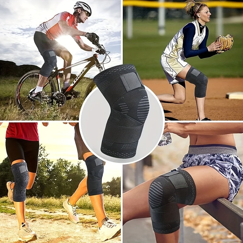 Compression Knee Brace With Bandage Support For Sports Running And Basketball 4
