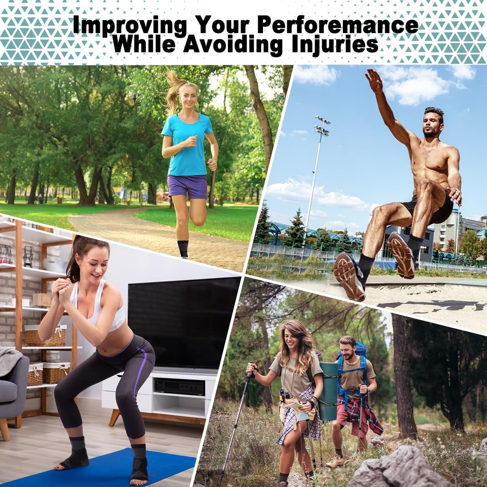 Ankle Support Brace for Achilles Tendonitis & Plantar Fasciitis Relief Compression Sleeve with Adjustable Strap.