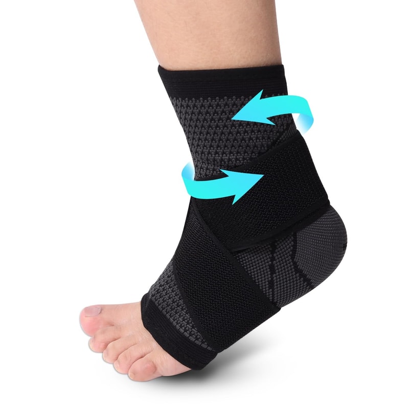 Ankle Support Brace for Achilles Tendonitis & Plantar Fasciitis Relief Compression Sleeve with Adjustable Strap.