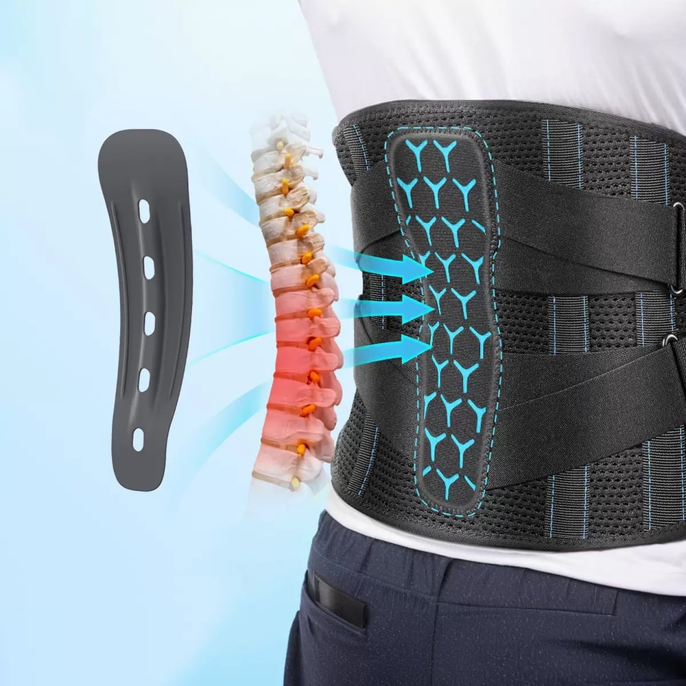 Back Support Belt For Men Women Lumbar Pain Relief With 6 Stays Sciatica Waist Support 2