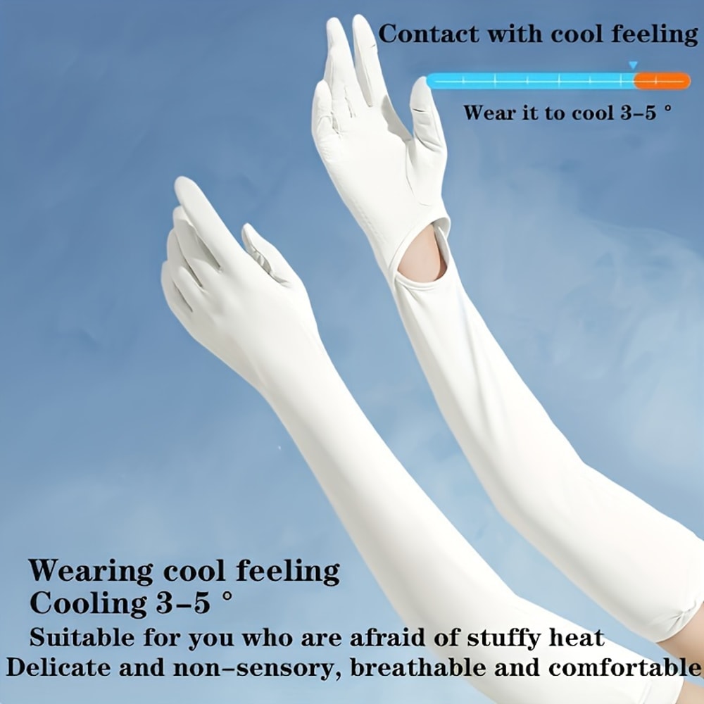 Compression Arm Sleeves With Gloves For Men Women Sun Protection For Cycling Outdoor Activities 2