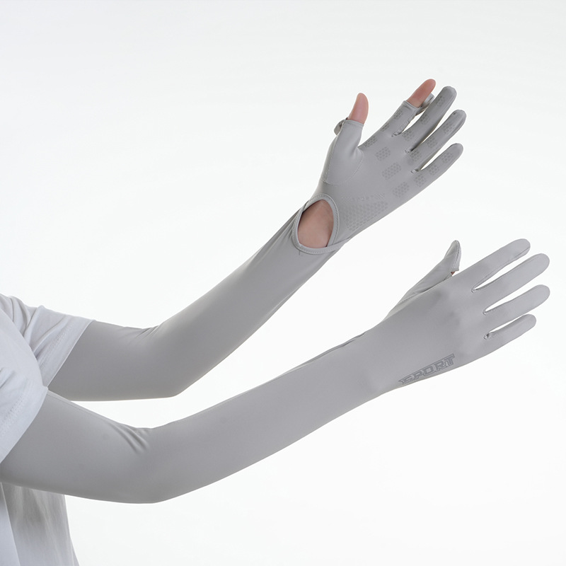 Compression Arm Sleeves With Gloves For Men Women Sun Protection For Cycling Outdoor Activities 7