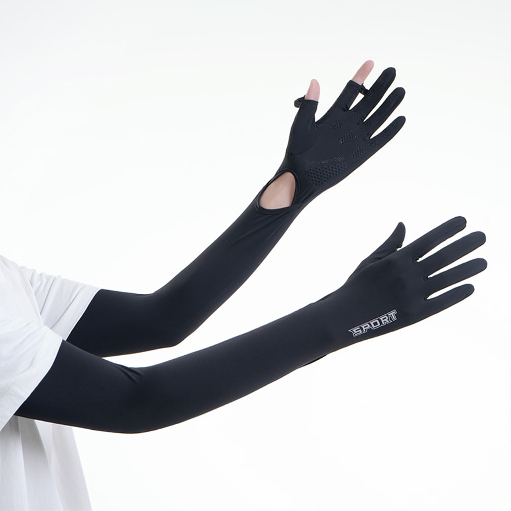 Compression Arm Sleeves With Gloves For Men Women Sun Protection For Cycling Outdoor Activities 9