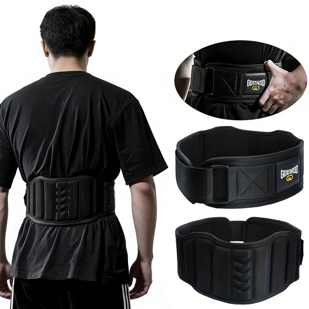 Adjustable Fitness Belt For Abdomen Support Sweat Wicking Durable Polyester With Hook And Loop Fast 0
