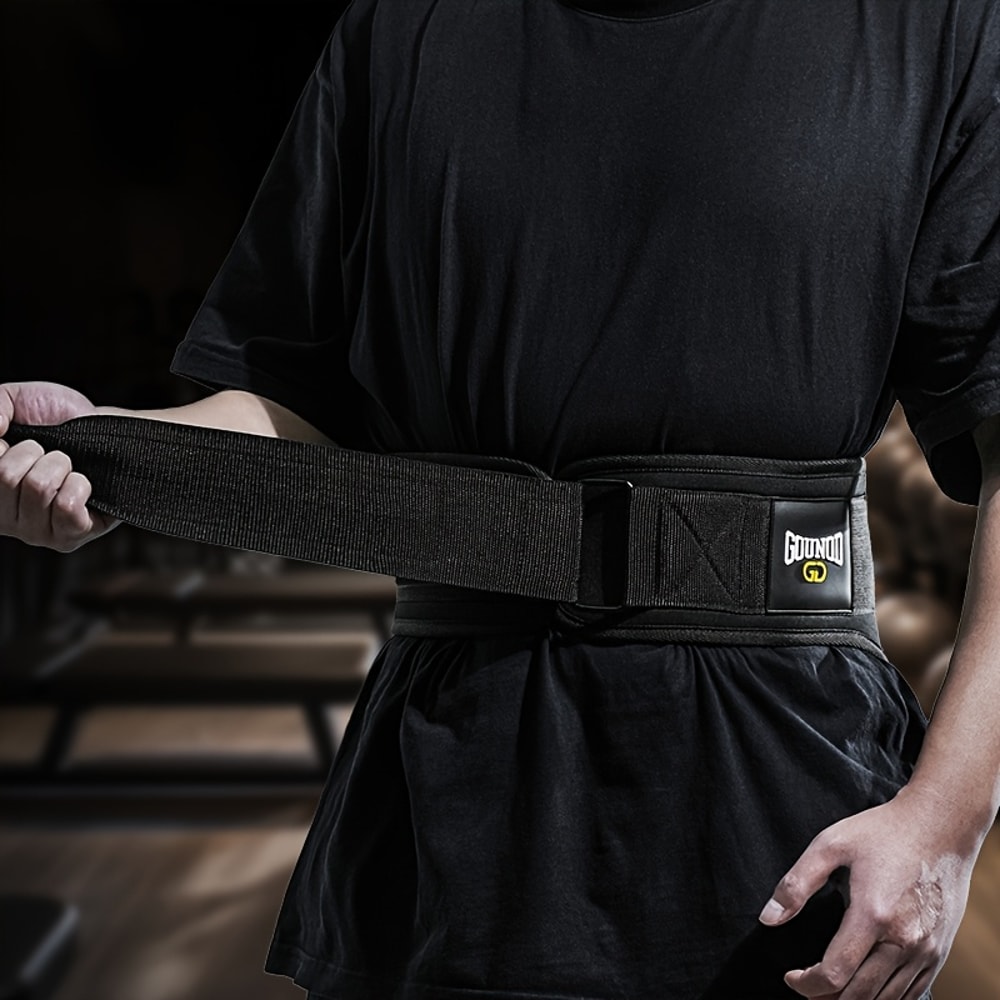 Adjustable Fitness Belt For Abdomen Support Sweat Wicking Durable Polyester With Hook And Loop Fast 2