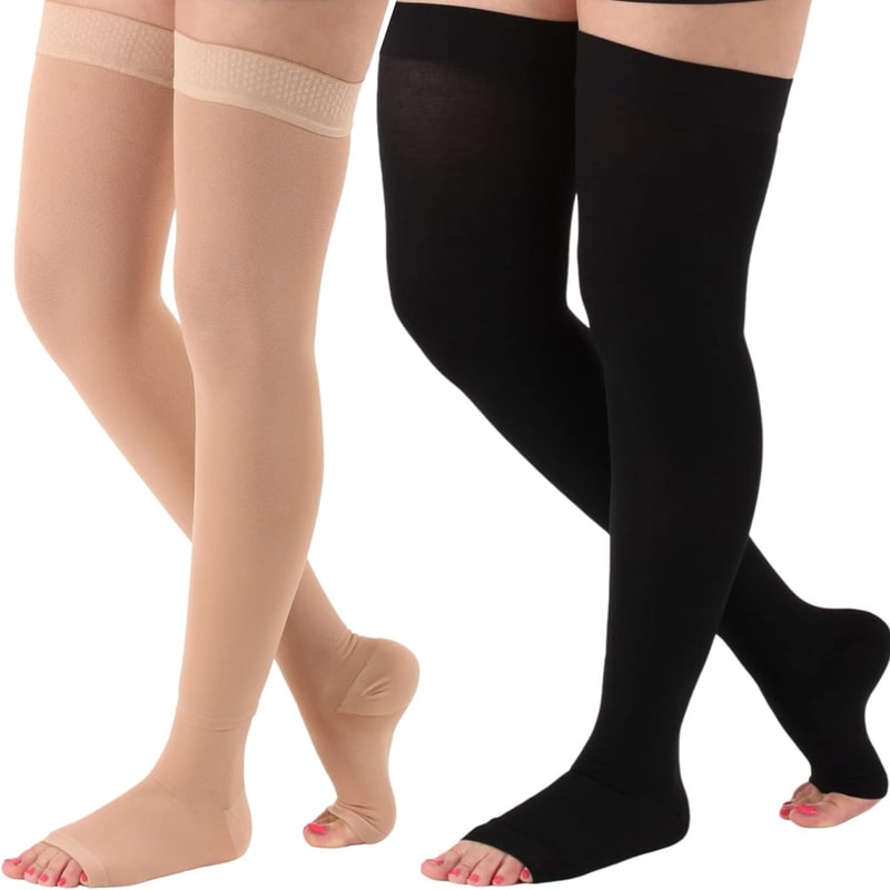 Unisex OvertheKnee Plus Size Compression Socks For Men And Women Segmented Design For Support Comf 0