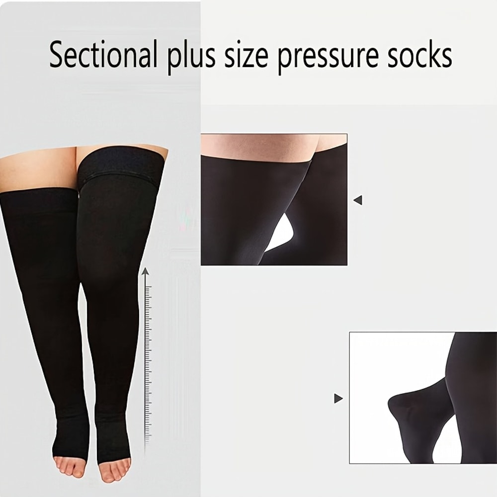 Unisex OvertheKnee Plus Size Compression Socks For Men And Women Segmented Design For Support Comf 1