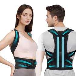 back & shoulder support brace breathable mesh for pain relief and spine support