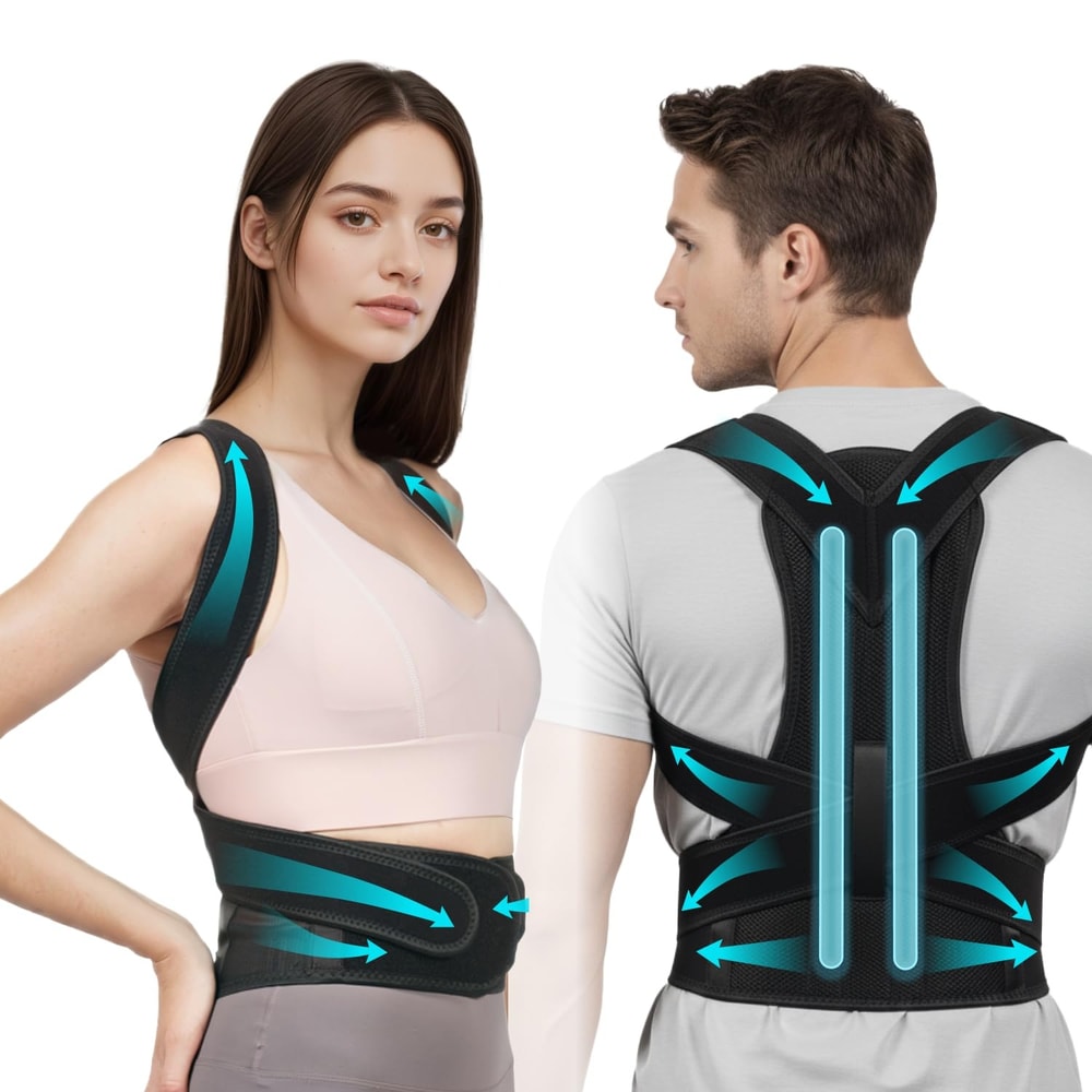 Back Shoulder Support Brace Breathable Mesh For Pain Relief And Spine Support 6