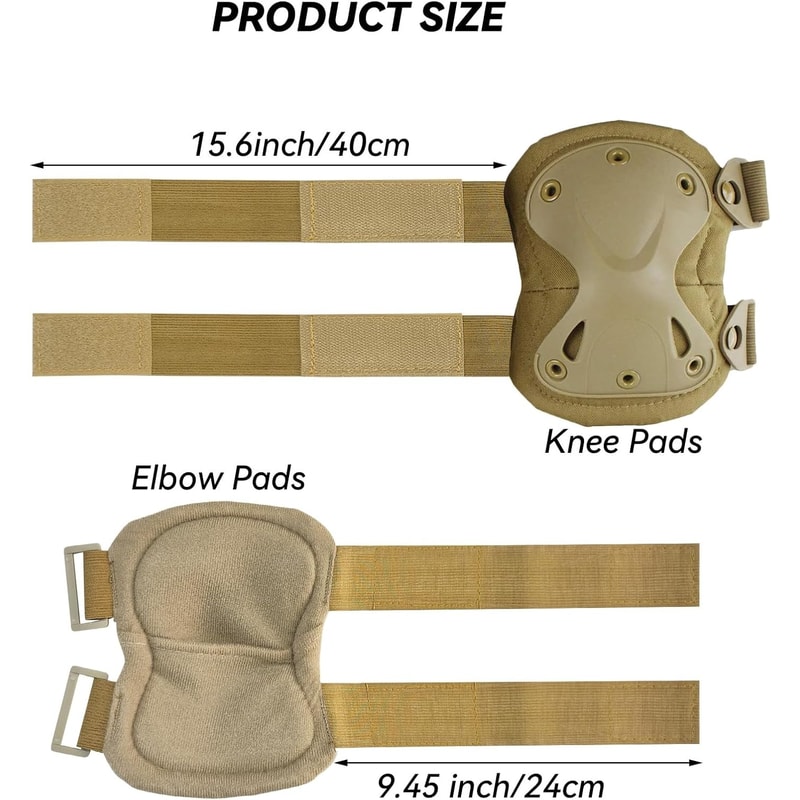 Premium Knee and Elbow Protective Pads Outdoor Safety Gear Set for Cycling Skateboarding and Paintball